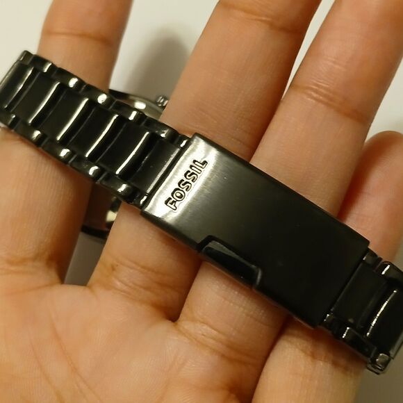 Fossil Women's MOP Dial Black Stainless Steel Analog 5 ATM Watch BQ1123 - Picture 6 of 11